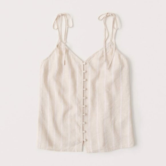 Abercrombie Linen-Blend Button-Up Cami - Picture 1 of 1